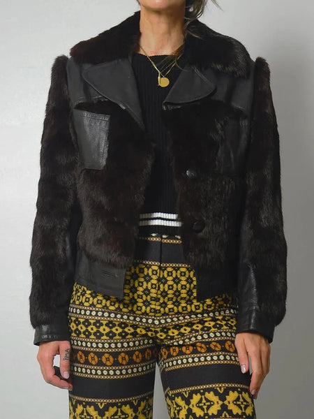 1970's Leather & Fur Coat