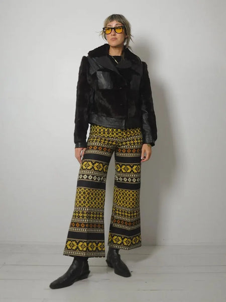 1970's Leather & Fur Coat