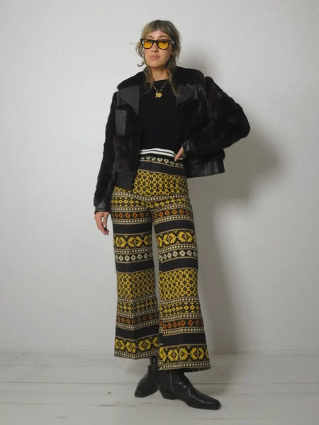 1970's Leather & Fur Coat