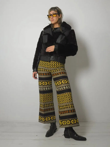 1970's Leather & Fur Coat