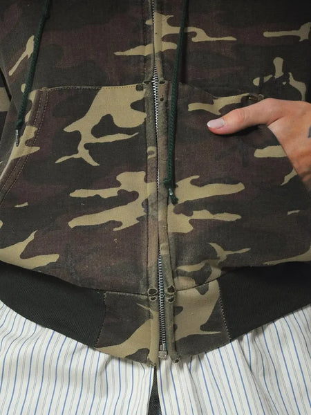 1980's Camo Hoodie Sweatshirt