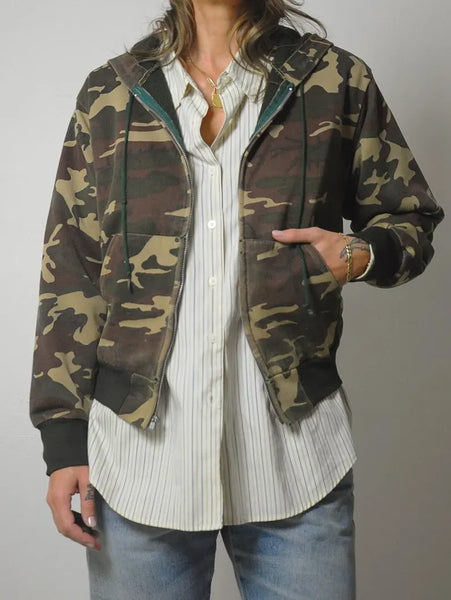 1980's Camo Hoodie Sweatshirt