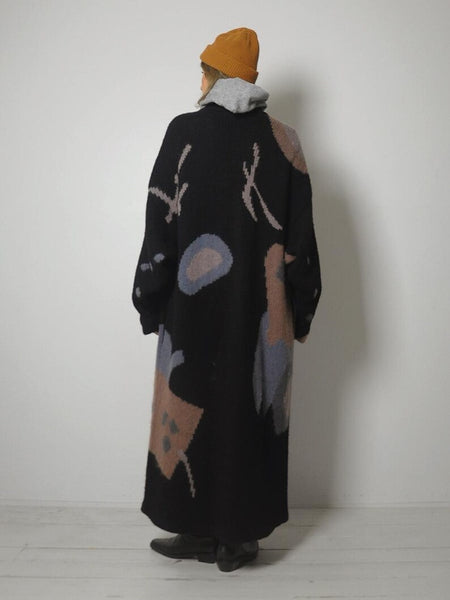 1980's Wool Geometric Sweater Coat