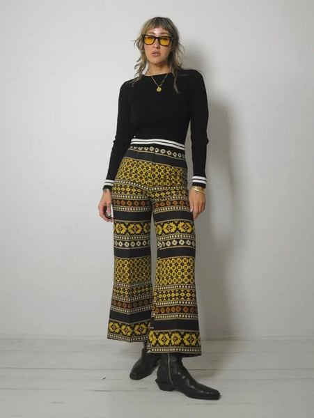 1970's Tapestry Flared Pants