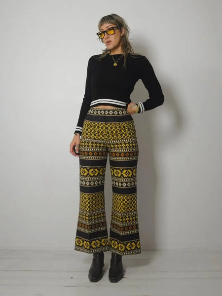 1970's Tapestry Flared Pants