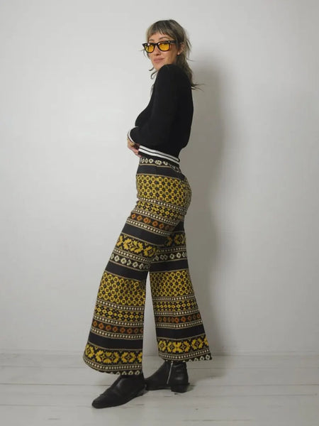 1970's Tapestry Flared Pants
