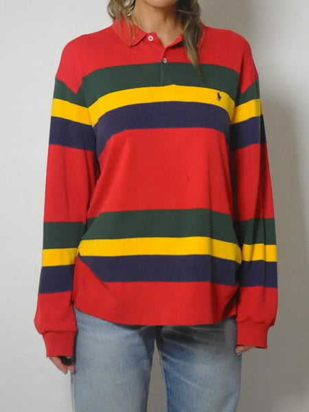 90's Ralph Lauren Stripe Polo Shirt