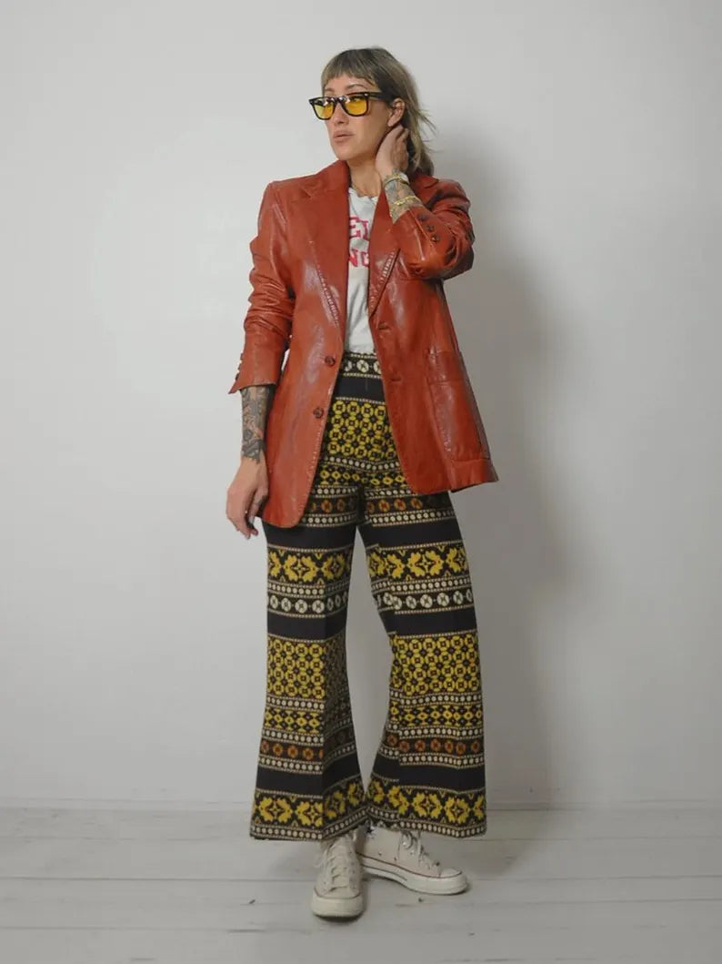 1970's Sienna Leather Blazer