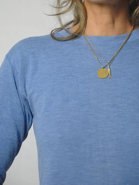 70's Baby Blue Frayed Thermal