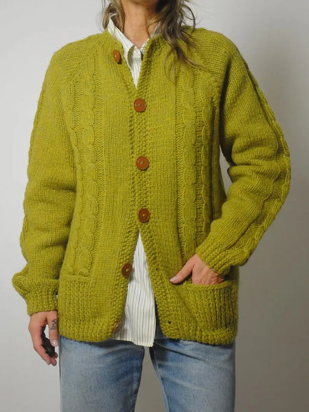 1960's Chunky Ochre Cardigan