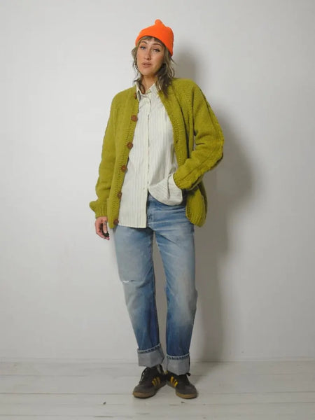 1960's Chunky Ochre Cardigan
