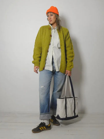 1960's Chunky Ochre Cardigan