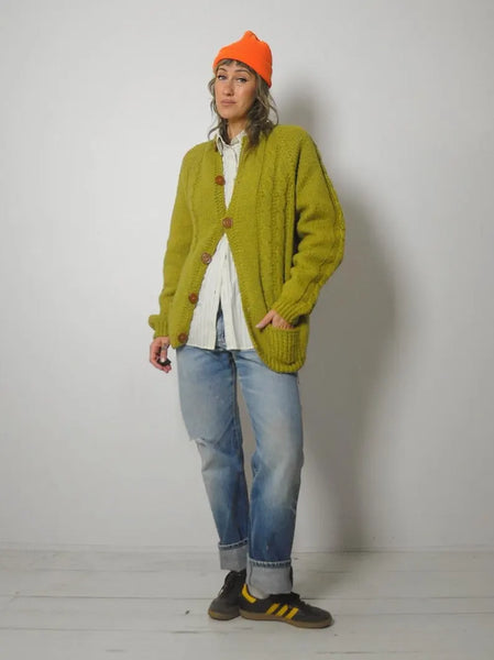 1960's Chunky Ochre Cardigan