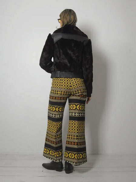 1970's Leather & Fur Coat