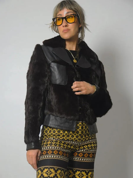 1970's Leather & Fur Coat