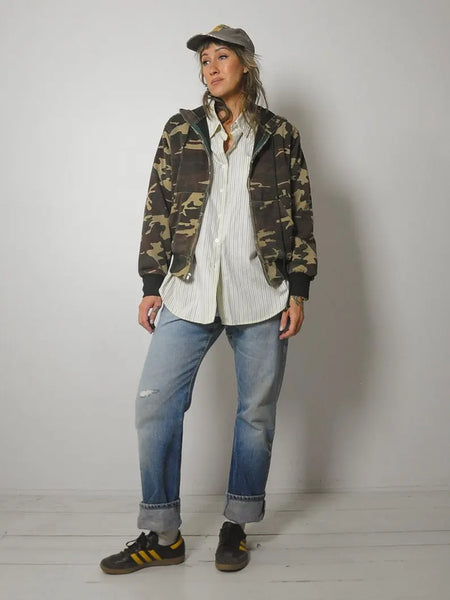 1980's Camo Hoodie Sweatshirt