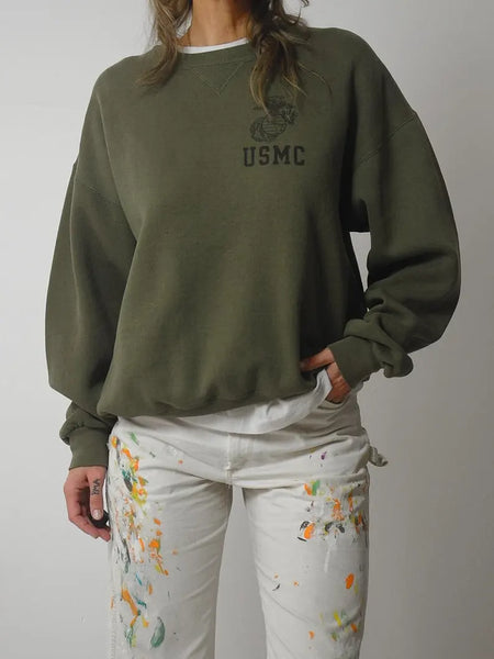 1980's USMC OD Crewneck