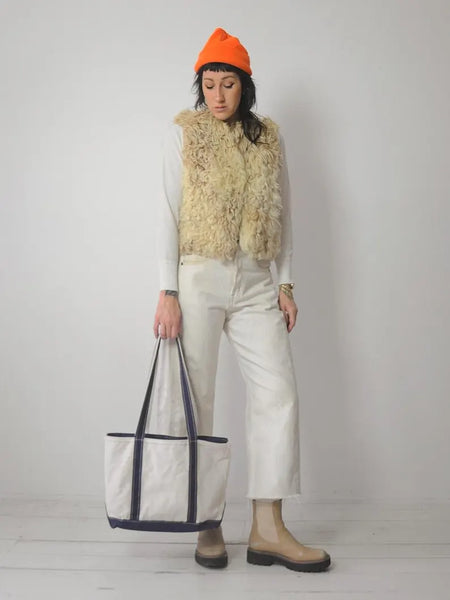 1970's Shaggy Curly Lamb Fur Vest