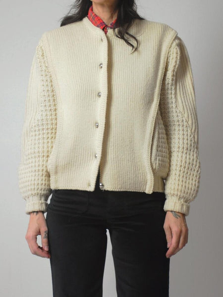1980's Irish Wool Cardigan Sweater