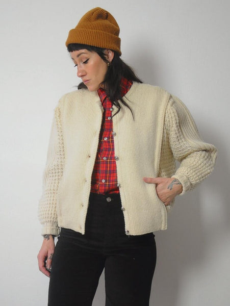 1980's Irish Wool Cardigan Sweater