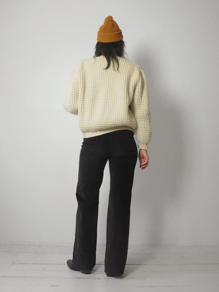 1980's Irish Wool Cardigan Sweater
