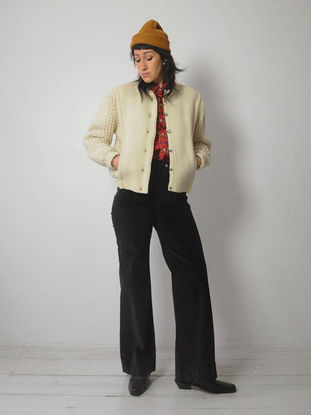 1980's Irish Wool Cardigan Sweater