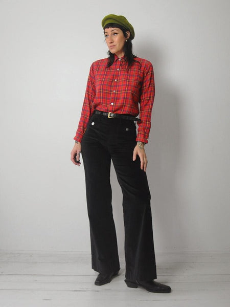 1970's Soft Plaid Red Flannel