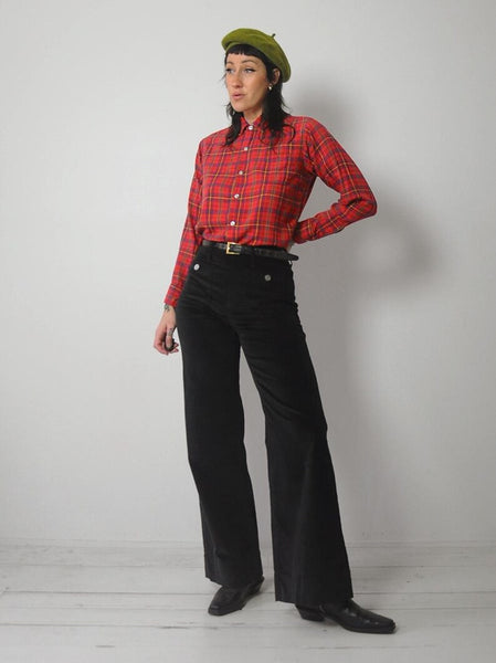 1970's Soft Plaid Red Flannel