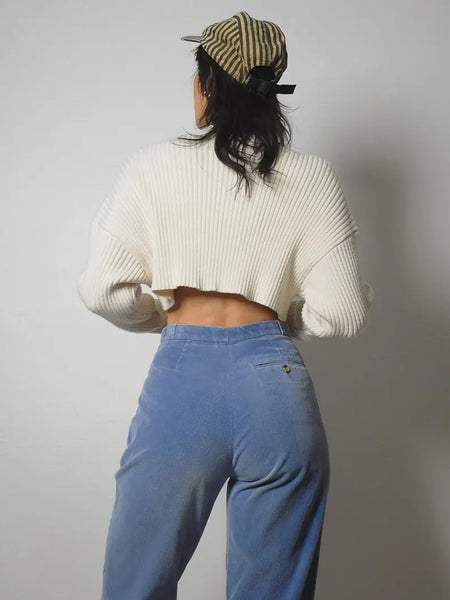 1980's Baby Blue Corduroy Trousers 26x27