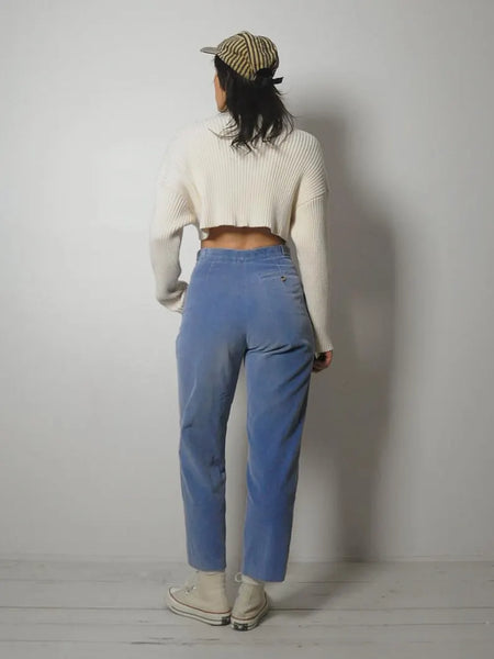 1980's Baby Blue Corduroy Trousers 26x27