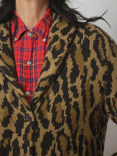 1980's Ralph Lauren Leopard Cardigan