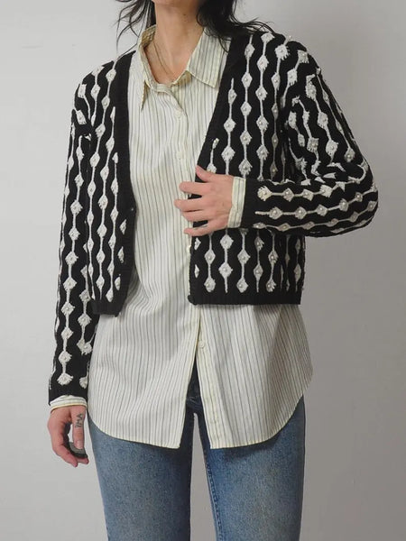 90's Cropped Cotton Cardigan