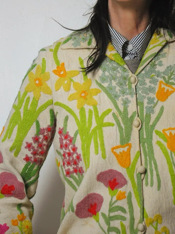 1970's Wool Embroidered Floral Jacket