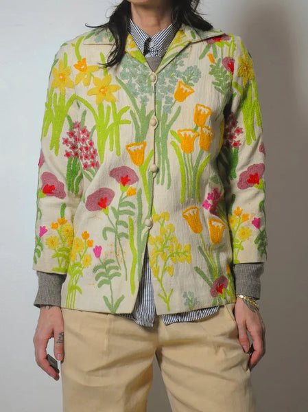 1970's Wool Embroidered Floral Jacket