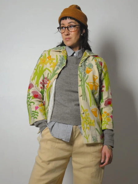 1970's Wool Embroidered Floral Jacket