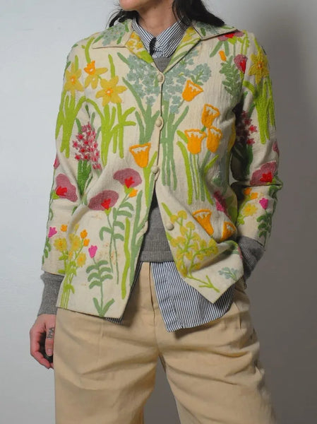 1970's Wool Embroidered Floral Jacket
