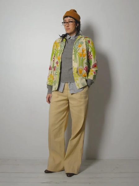1970's Wool Embroidered Floral Jacket