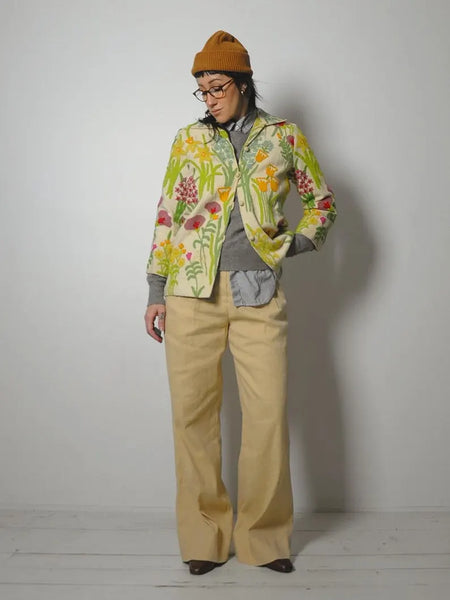 1970's Wool Embroidered Floral Jacket