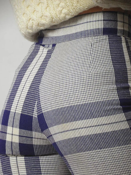 1970's Tartan Plaid Flared Pants 25x30