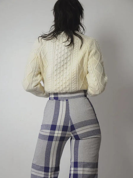 1970's Tartan Plaid Flared Pants 25x30