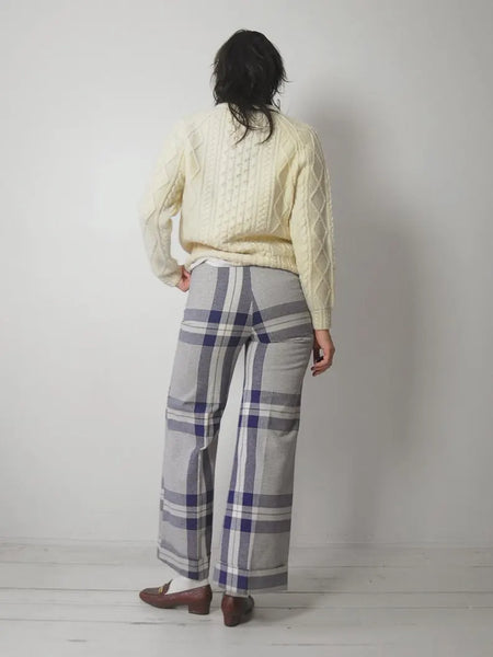 1970's Tartan Plaid Flared Pants 25x30