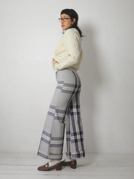 1970's Tartan Plaid Flared Pants 25x30