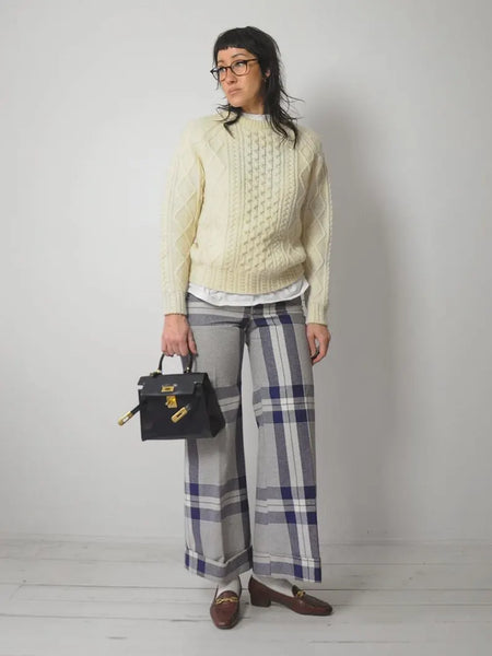 1970's Tartan Plaid Flared Pants 25x30