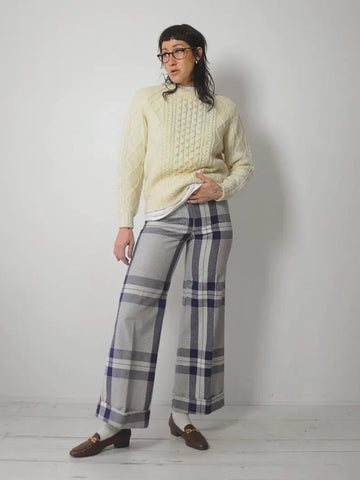 1970's Tartan Plaid Flared Pants 25x30