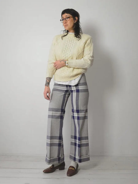 1970's Tartan Plaid Flared Pants 25x30