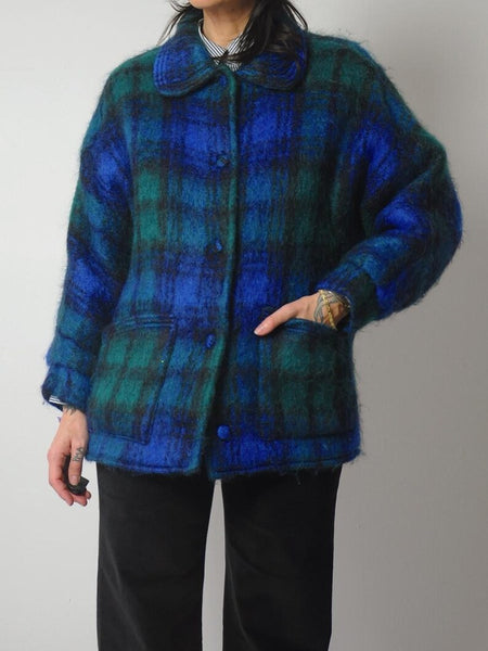 1980's Mohair Irish Plaid Coat