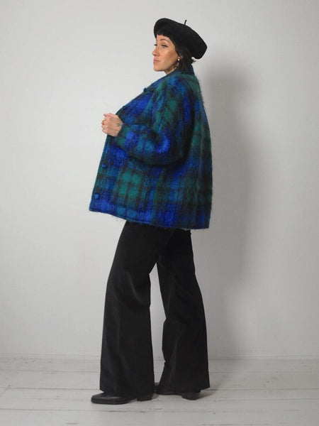 1980's Mohair Irish Plaid Coat