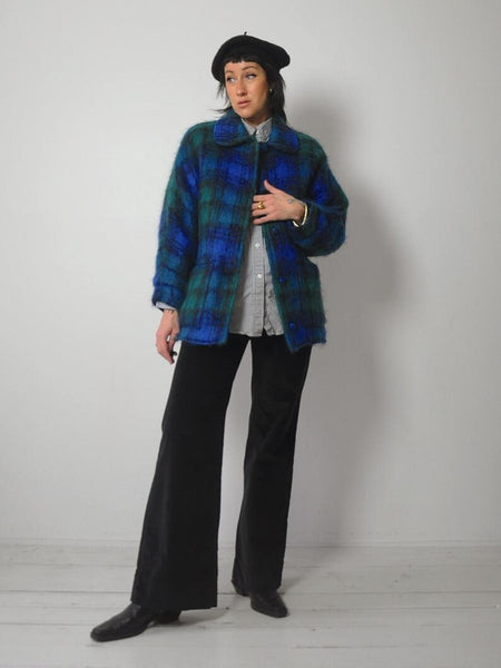 1980's Mohair Irish Plaid Coat