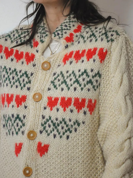 Susan Bristol Wool Nordic Heart Sweater