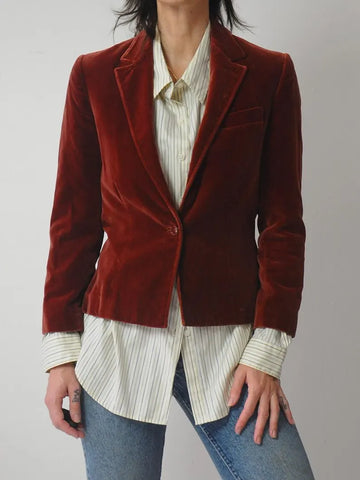 1970's Merlot Velvet Blazer